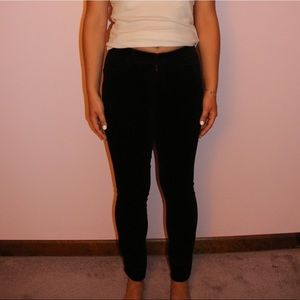 Ann Taylor Black Velvet Straight Leg Pants